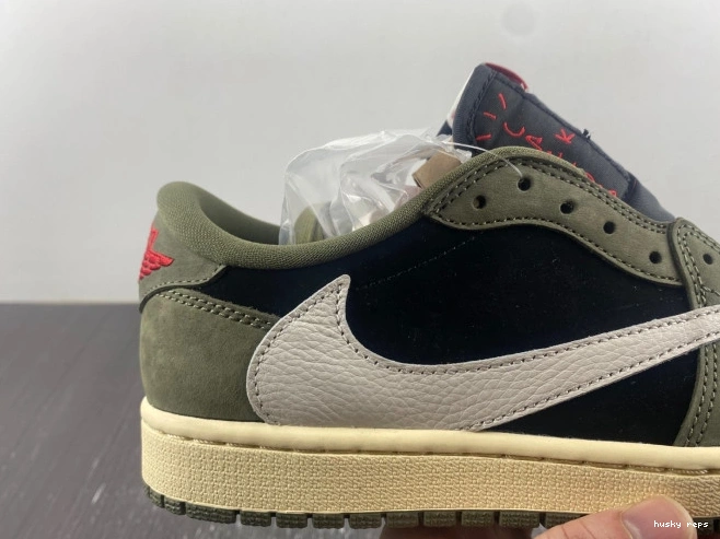 Rep Husky OG SP DM7866-002 'BLACK X TRAVIS SCOTT LOW AIR OLIVE' JORDAN 1 0705